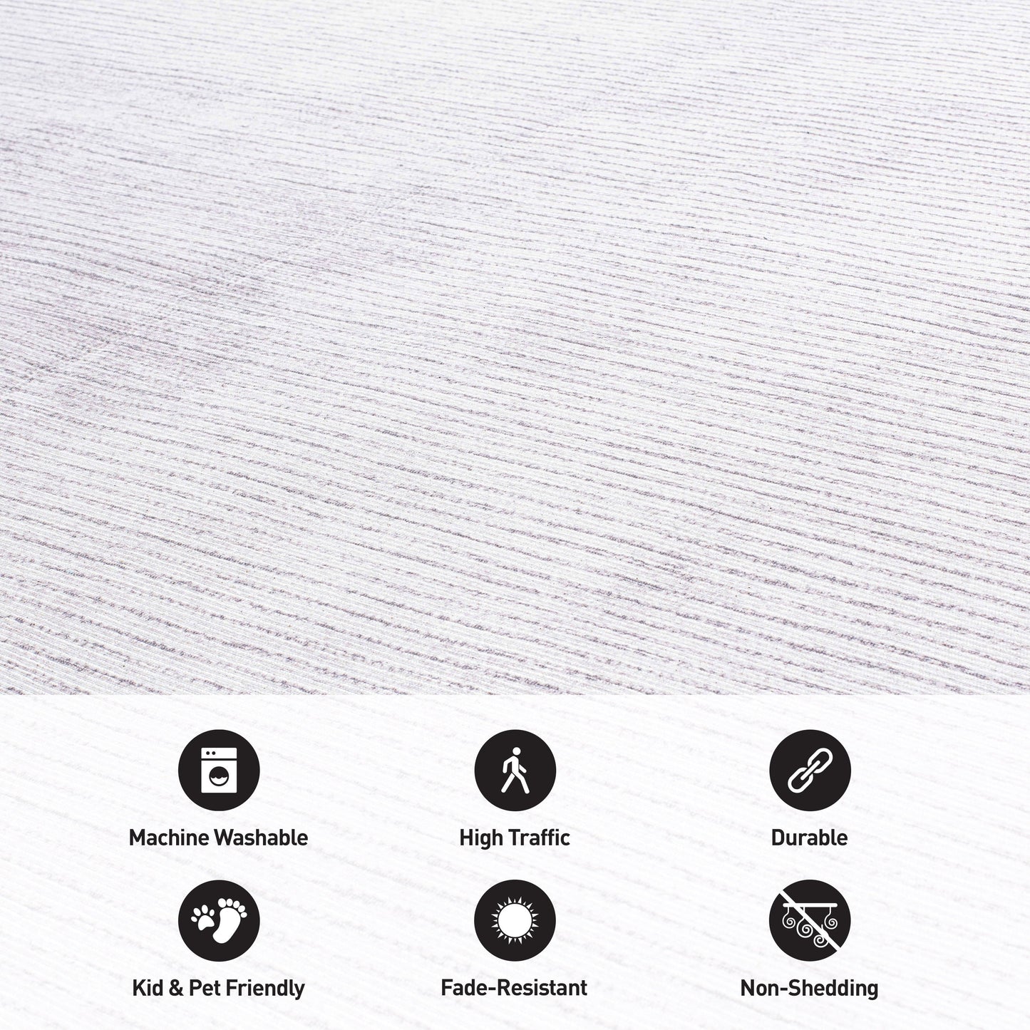 Tappeto moderno lavabile in lavatrice con strisce effetto anticato