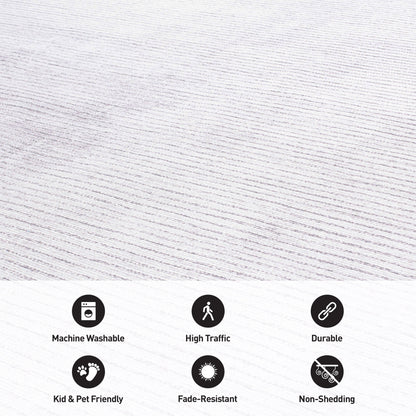 Tappeto moderno lavabile in lavatrice con strisce effetto anticato