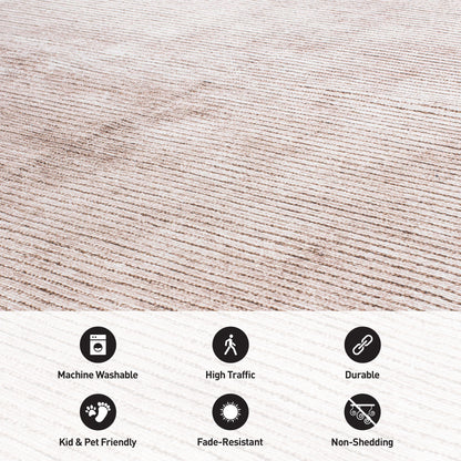 Tappeto moderno lavabile in lavatrice con strisce effetto anticato