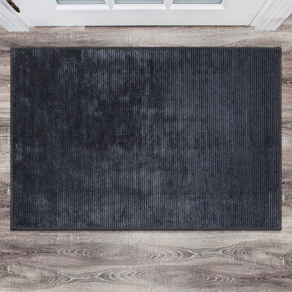 Tappeto moderno lavabile in lavatrice con strisce effetto anticato