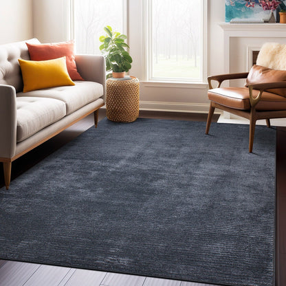 Tappeto moderno lavabile in lavatrice con strisce effetto anticato