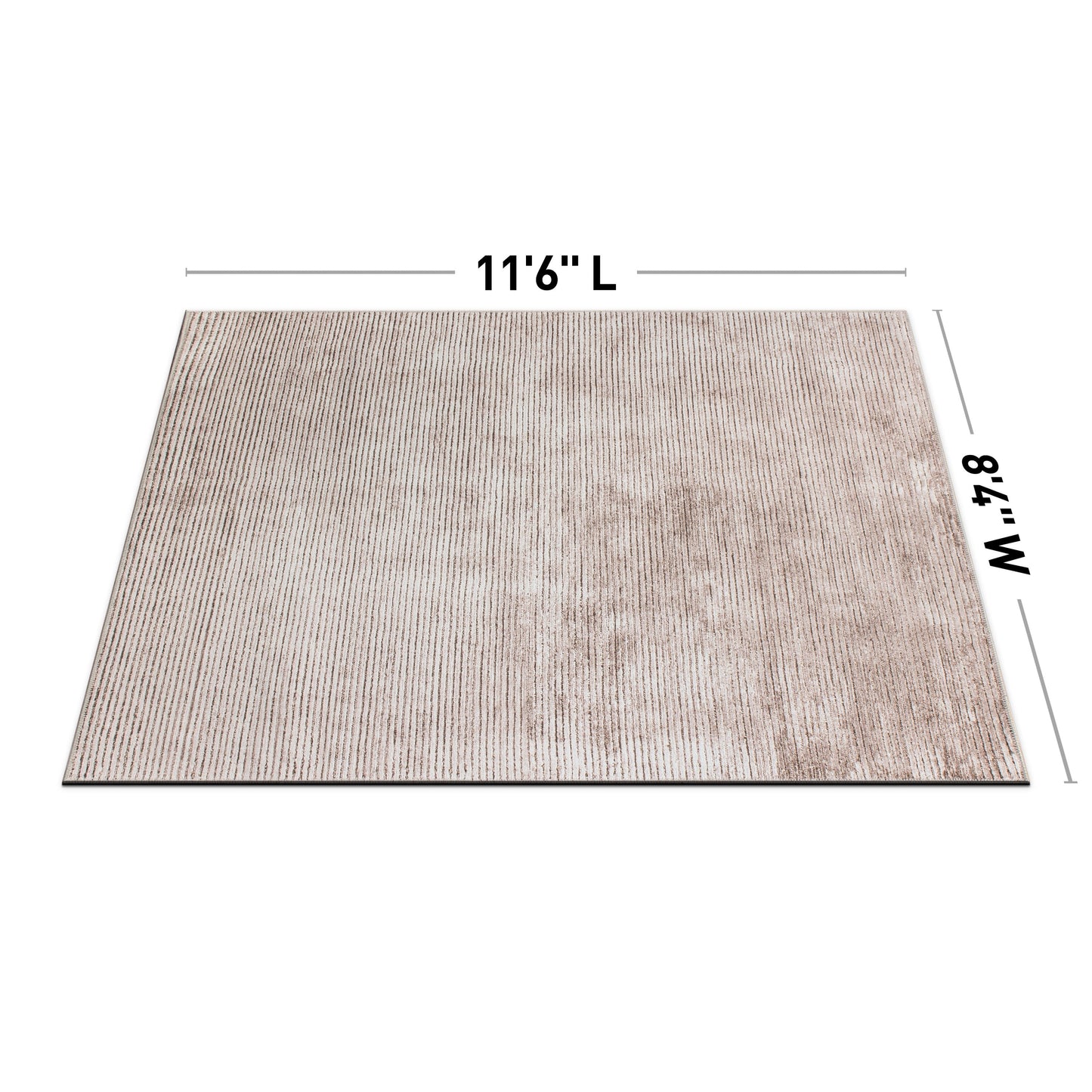 Tappeto moderno lavabile in lavatrice con strisce effetto anticato