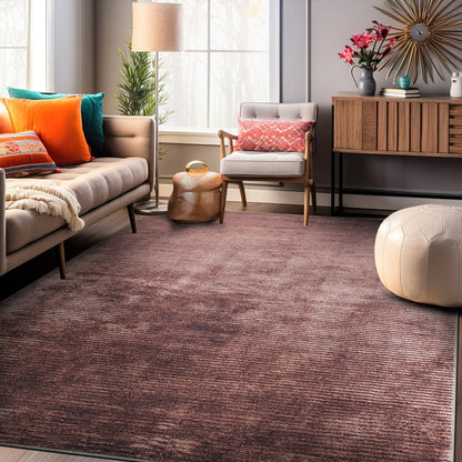 Tappeto moderno lavabile in lavatrice con strisce effetto anticato