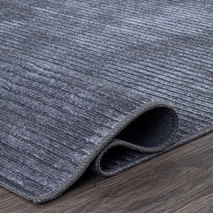 Tappeto moderno lavabile in lavatrice con strisce effetto anticato