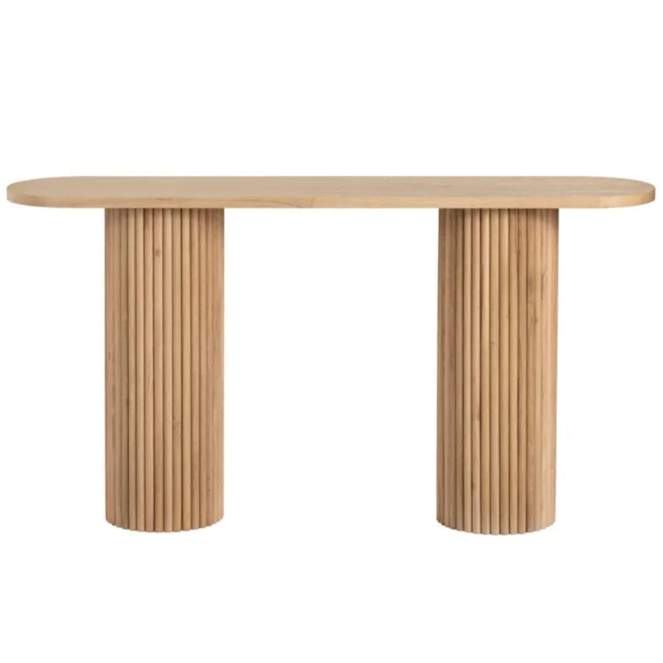 Consolle in legno con piedistallo scanalato di transizione