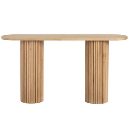 Consolle in legno con piedistallo scanalato di transizione