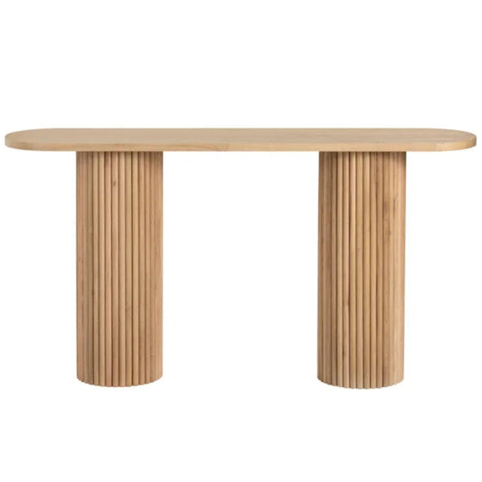 Consolle in legno con piedistallo scanalato di transizione