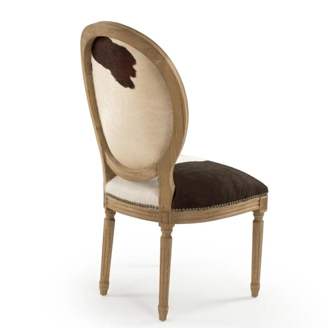 Sedie da pranzo in pelle di mucca brasiliana marrone