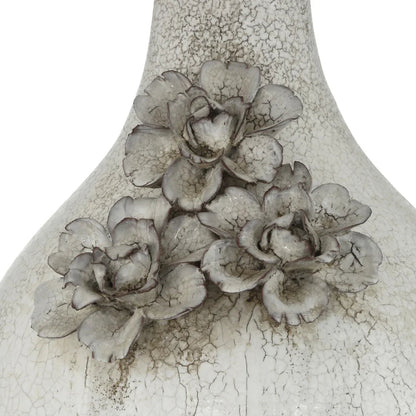 Lampada in ceramica floreale screpolata