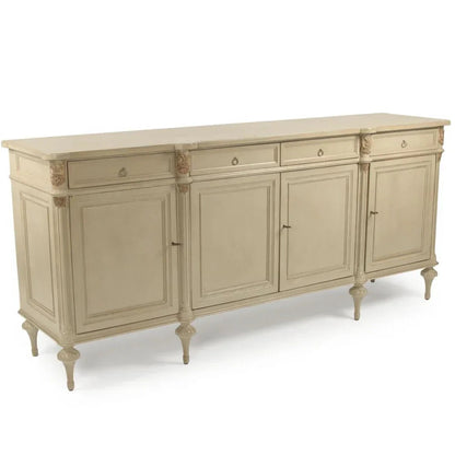 Buffet in stile francese intagliato color crema