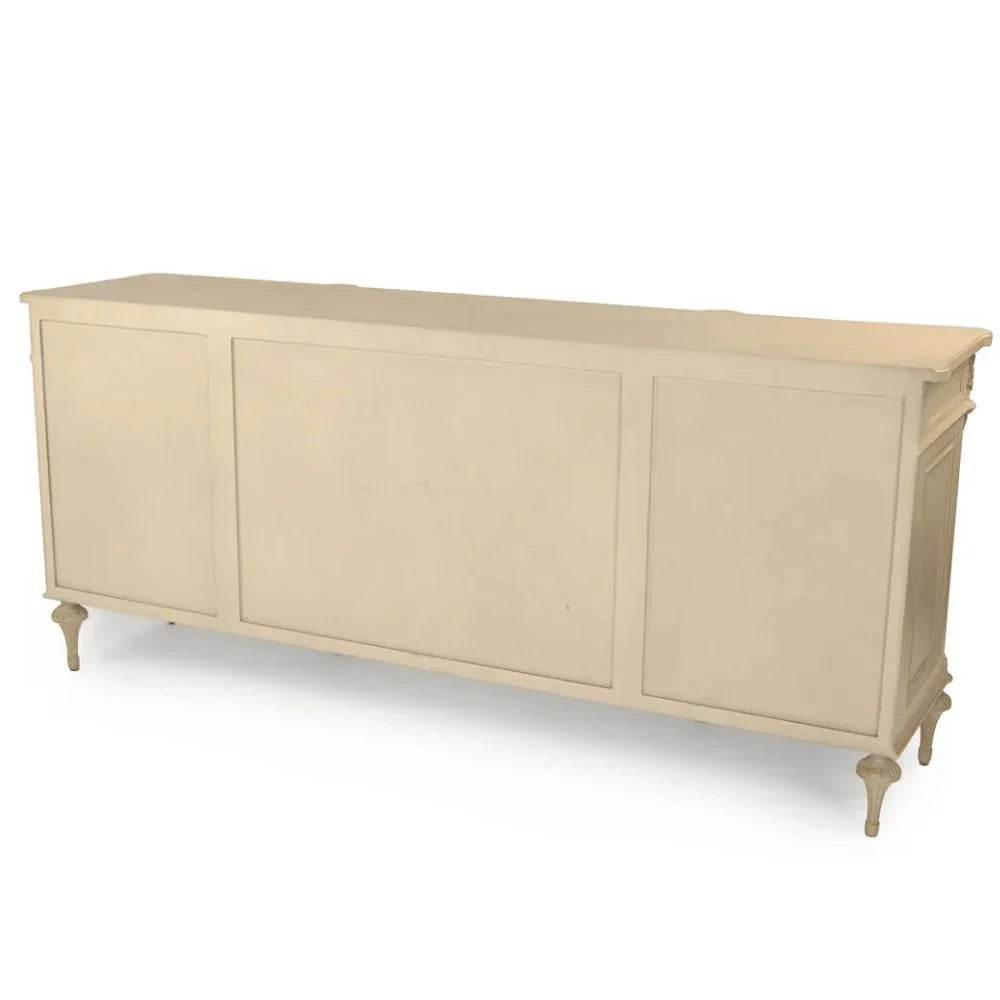 Buffet in stile francese intagliato color crema