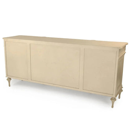 Buffet in stile francese intagliato color crema