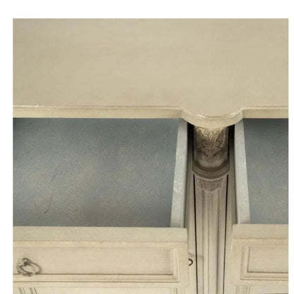 Buffet in stile francese intagliato color crema