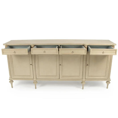 Buffet in stile francese intagliato color crema