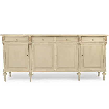 Buffet in stile francese intagliato color crema