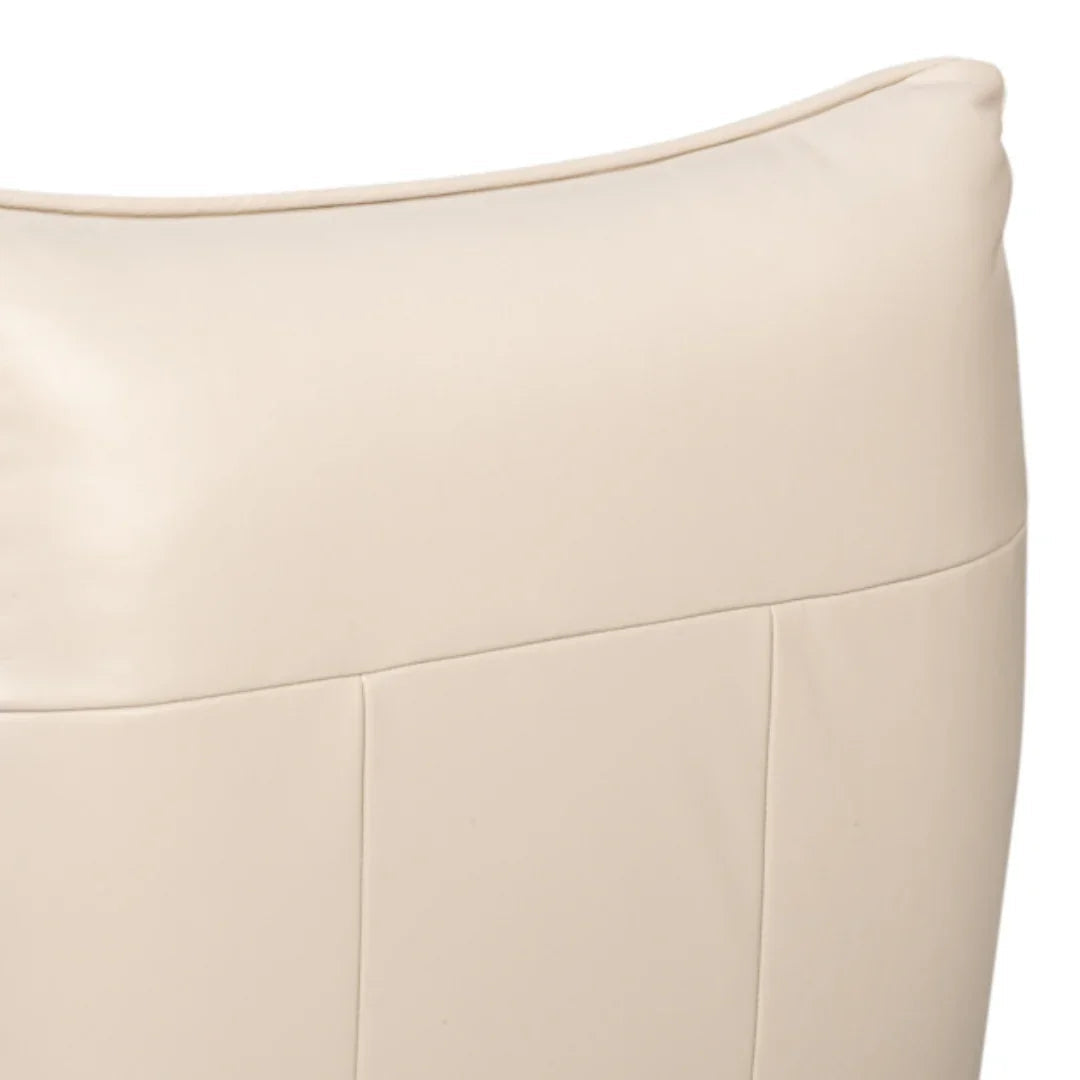 Poltrona girevole moderna in pelle bianca