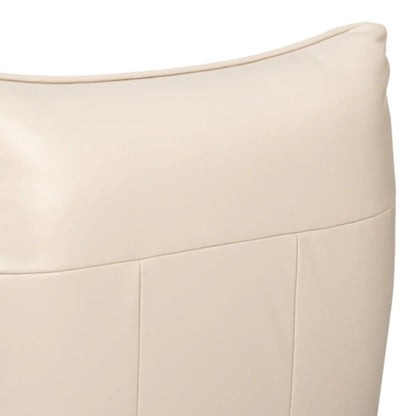 Poltrona girevole moderna in pelle bianca