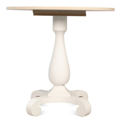 Tavolo da bistrot con piano in travertino bianco