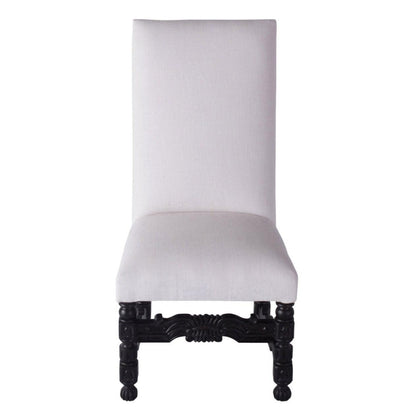 Sedia imbottita con base spessa e intagliata