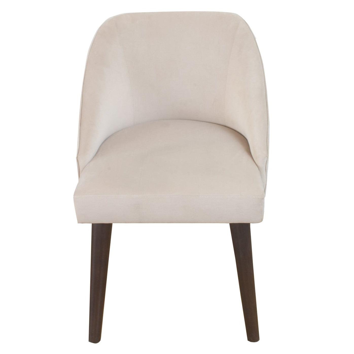 Sedia da pranzo in velluto bianco Mod