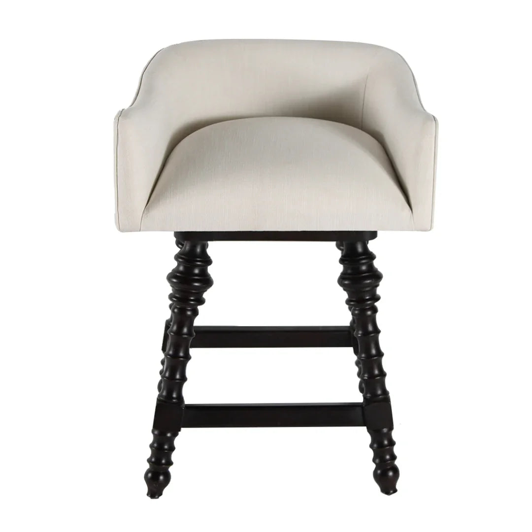 Sgabello da bar girevole con gambe tornite