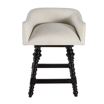 Sgabello da bar girevole con gambe tornite