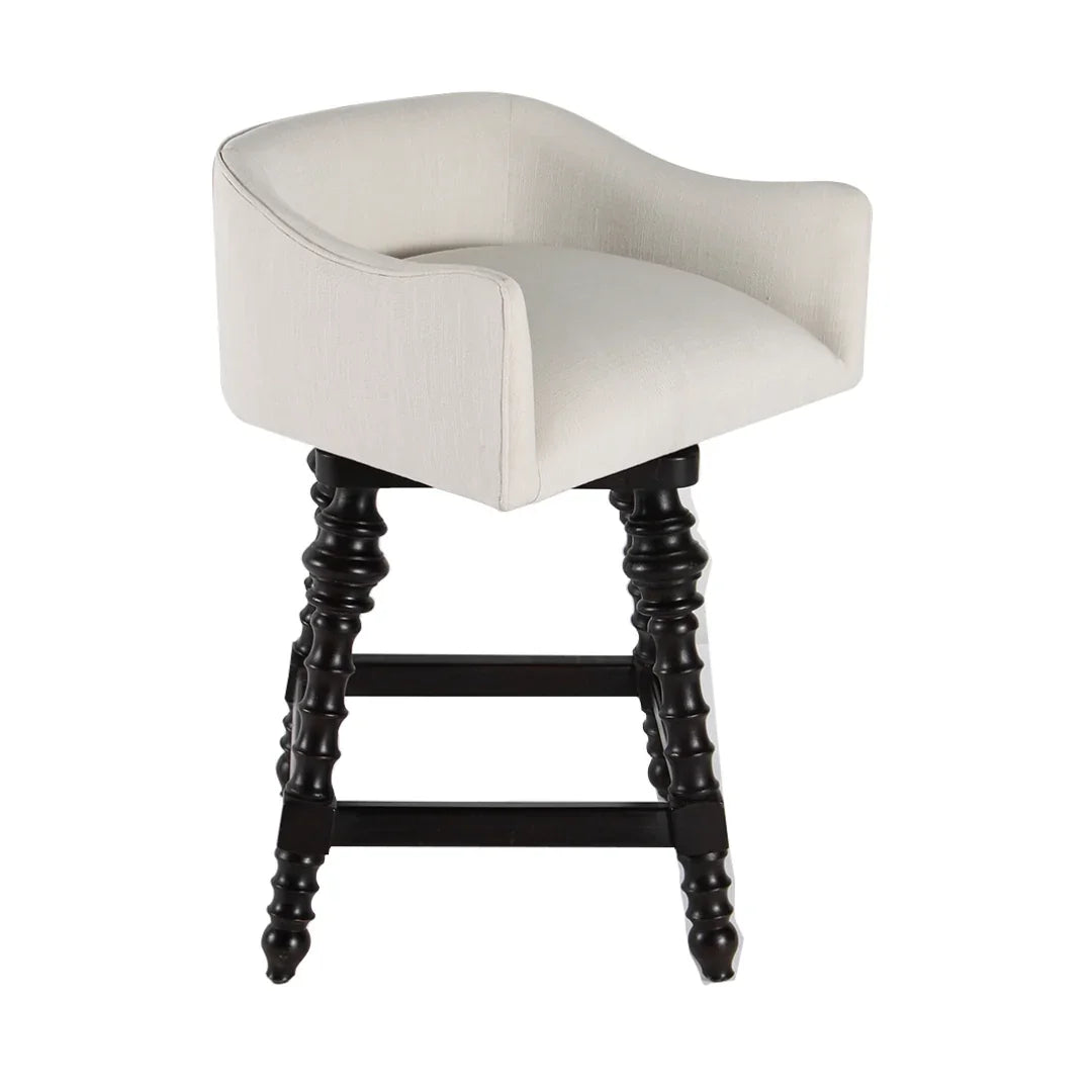 Sgabello da bar girevole con gambe tornite