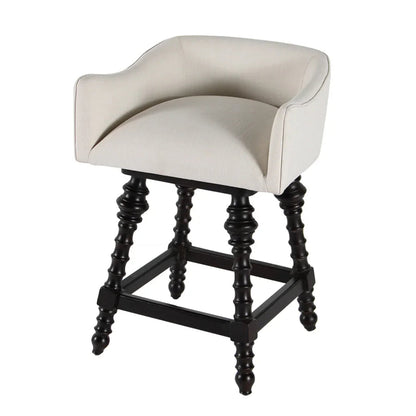 Sgabello da bar girevole con gambe tornite