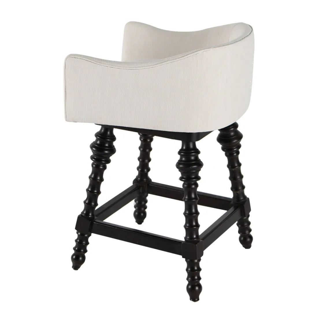 Sgabello da bar girevole con gambe tornite