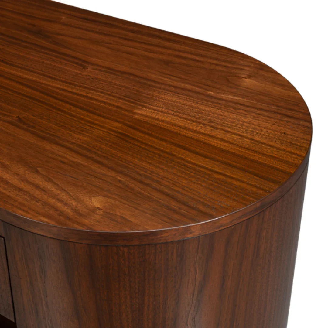 Tavolo consolle oblungo in noce scuro