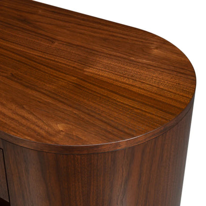 Tavolo consolle oblungo in noce scuro