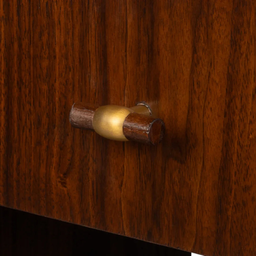 Tavolo consolle oblungo in noce scuro