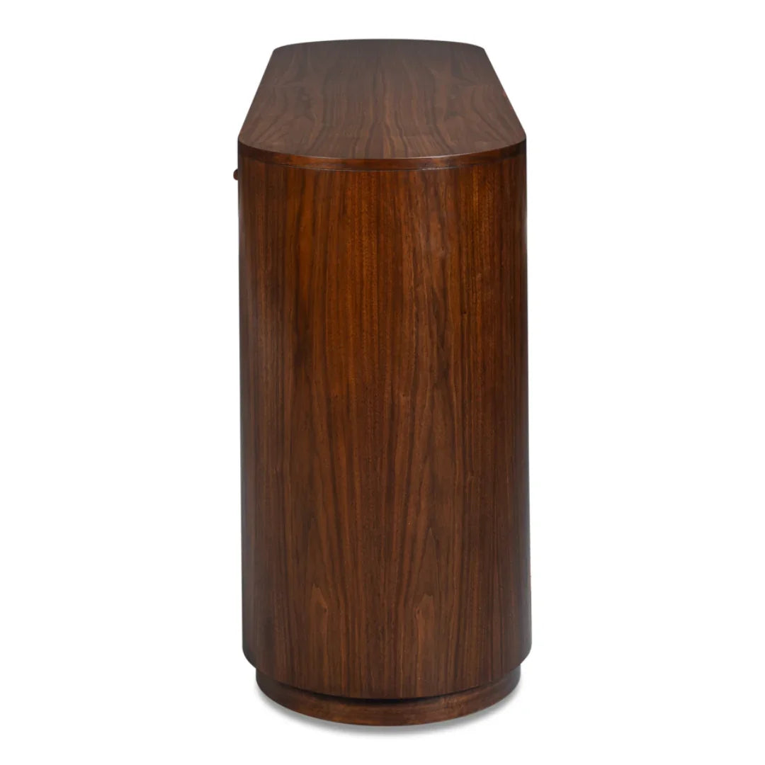 Tavolo consolle oblungo in noce scuro