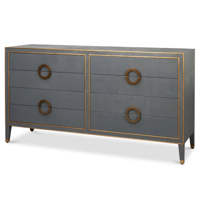 Baule Glam in pelle grigia e oro