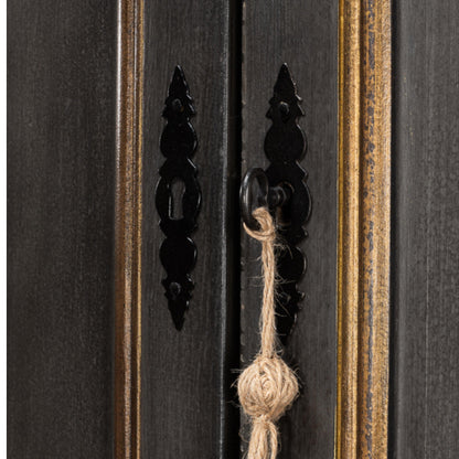 Mobiletto Directoire con finiture color carbone e oro