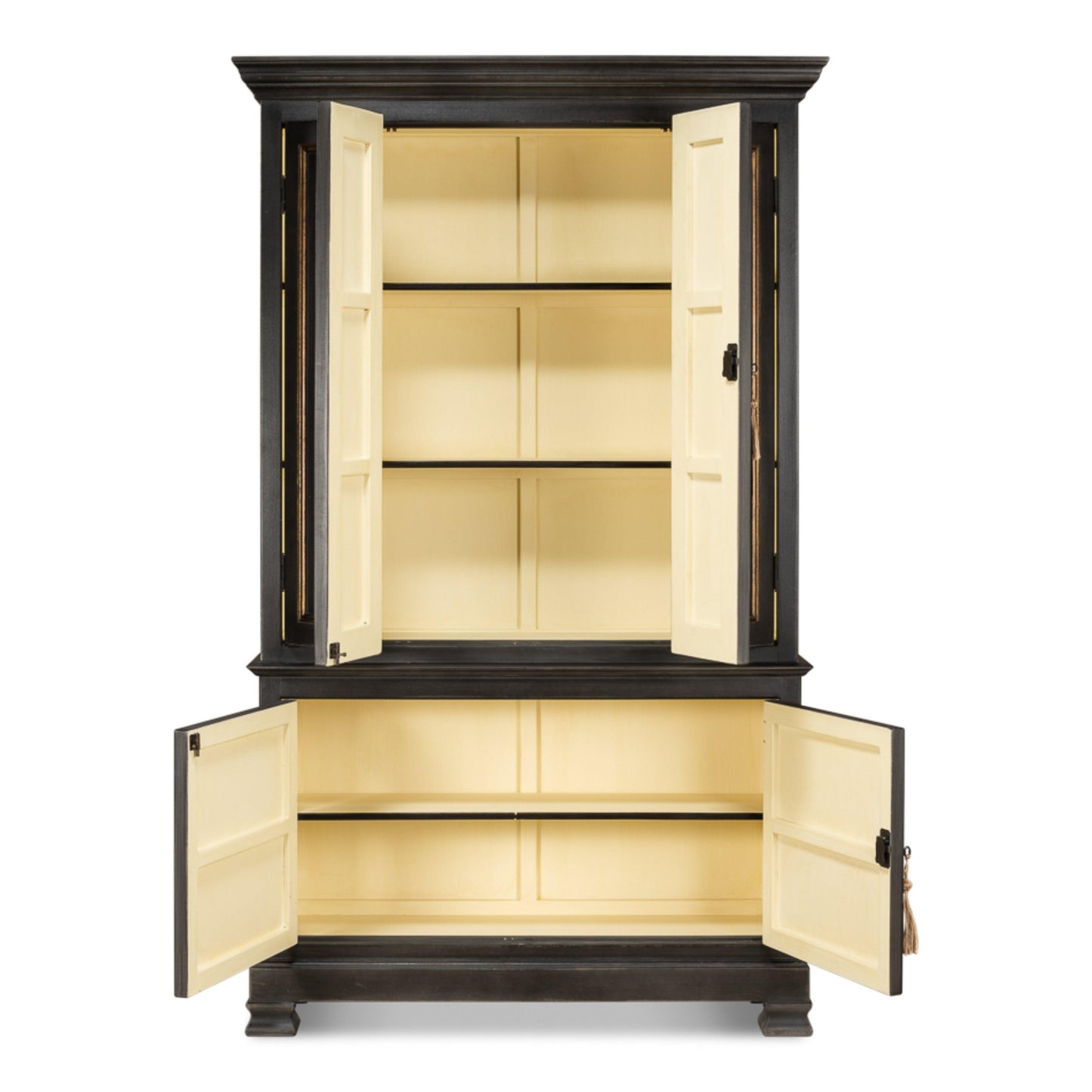 Mobiletto Directoire con finiture color carbone e oro