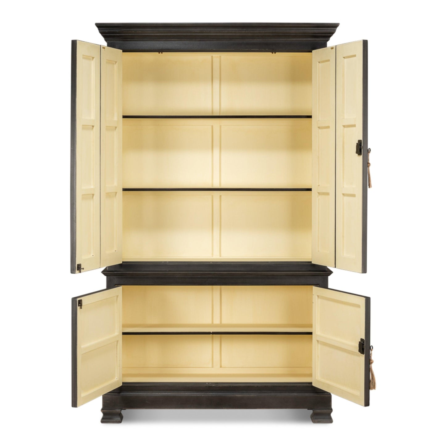 Mobiletto Directoire con finiture color carbone e oro