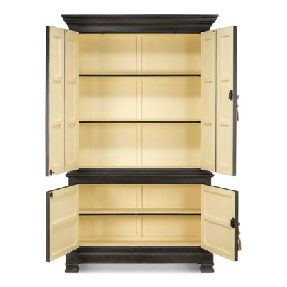 Mobiletto Directoire con finiture color carbone e oro