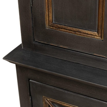 Mobiletto Directoire con finiture color carbone e oro