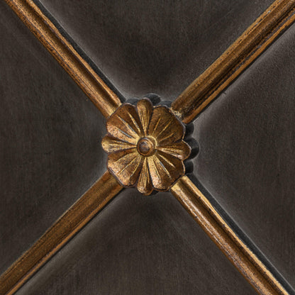 Mobiletto Directoire con finiture color carbone e oro