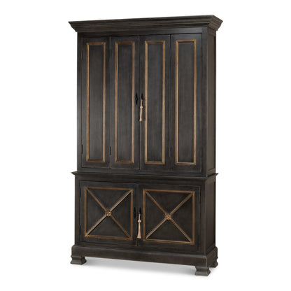 Mobiletto Directoire con finiture color carbone e oro