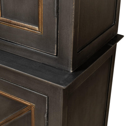 Mobiletto Directoire con finiture color carbone e oro