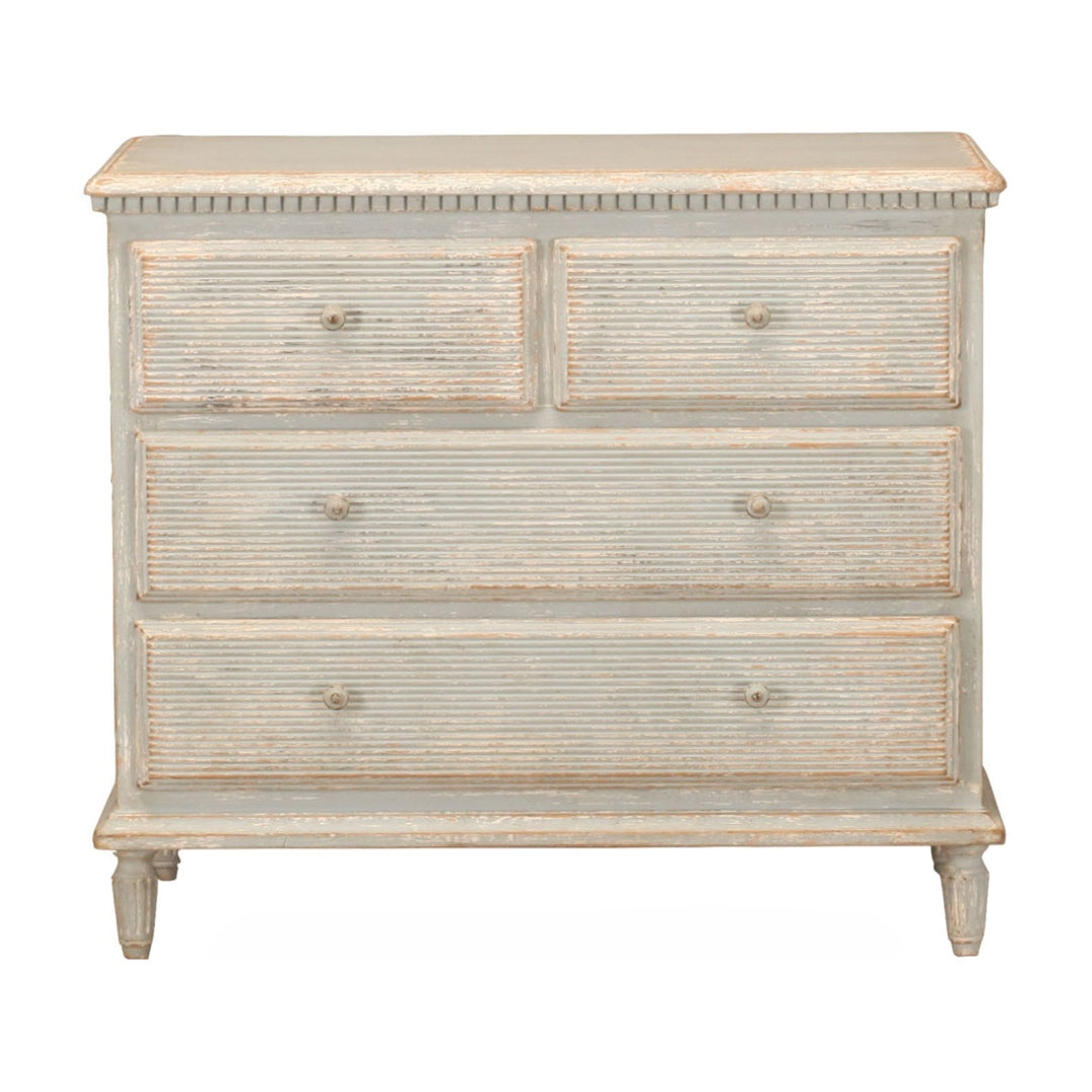 Petto laterale a coste blu invecchiato