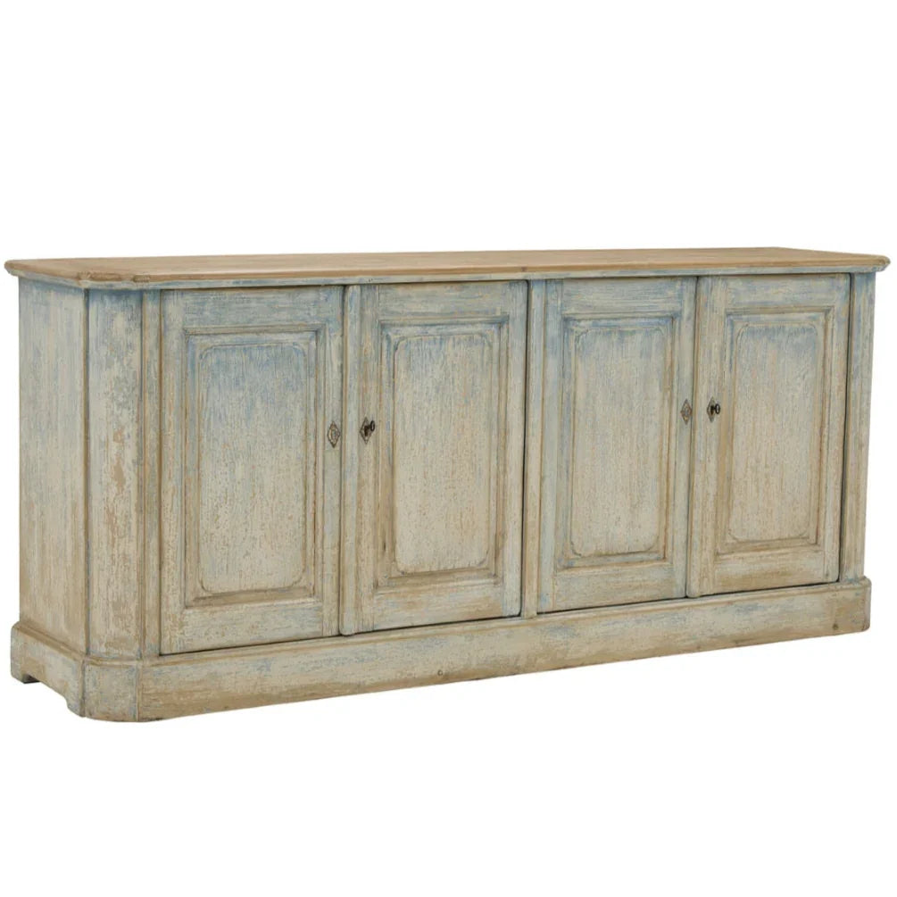 Credenza vintage blu anticata