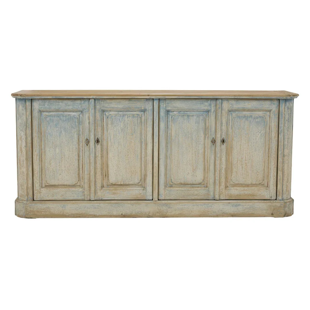 Credenza vintage blu anticata