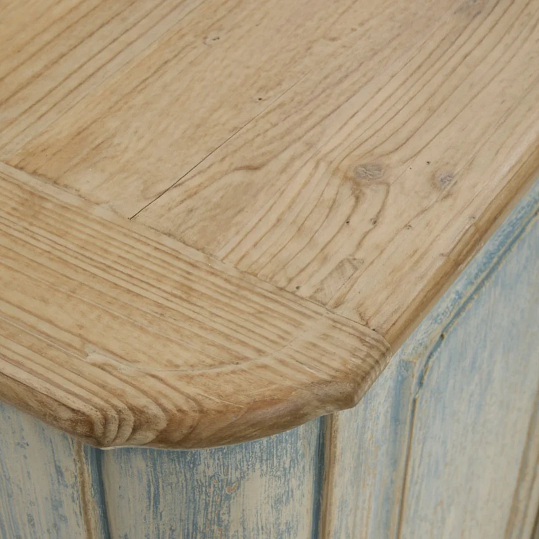 Credenza vintage blu anticata