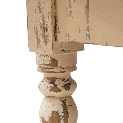 Tavolo da pranzo in stile fattoria francese color crema anticato, circa 1900