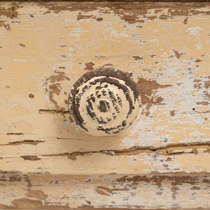 Tavolo da pranzo in stile fattoria francese color crema anticato, circa 1900