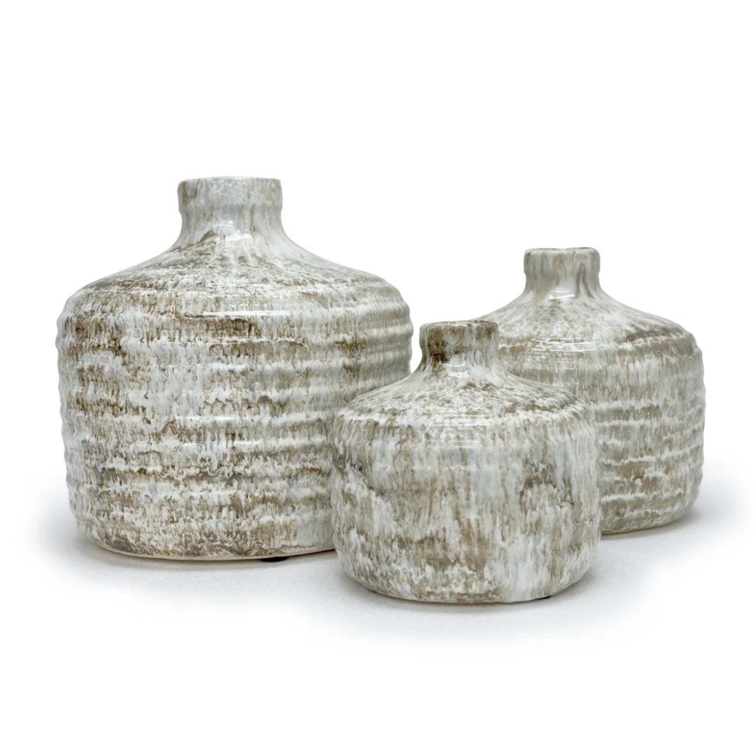 Vaso in gres verde anticato