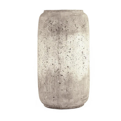 Vaso rustico in terracotta color crema e grigio